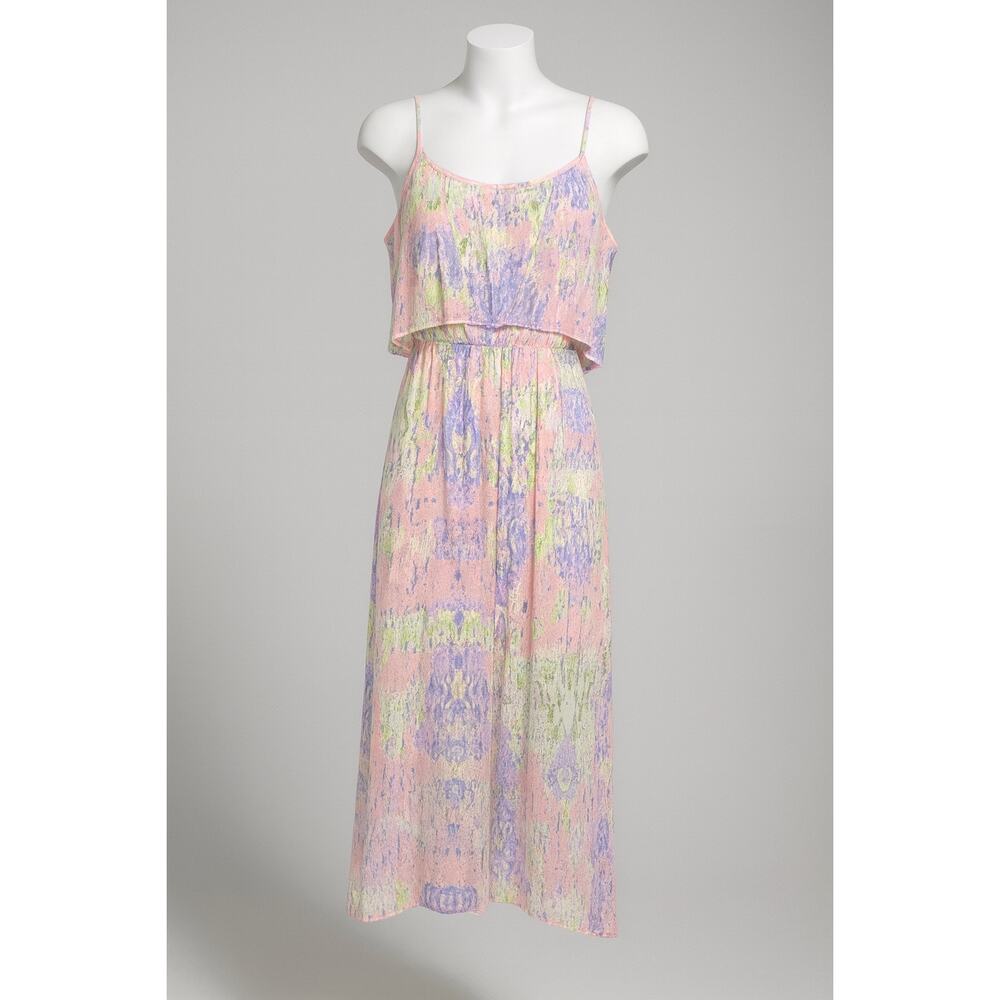 ezra Pastel Pink Lavender and Lime Maxi Dress